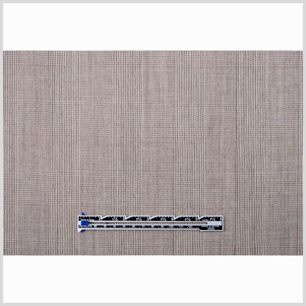 Italian Semi-Sheer Plaid Textural Wool Woven