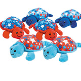 3 1/2" x 6 1/2" Patriotic Stuffed Turtles with Star Shells 12 Pieces