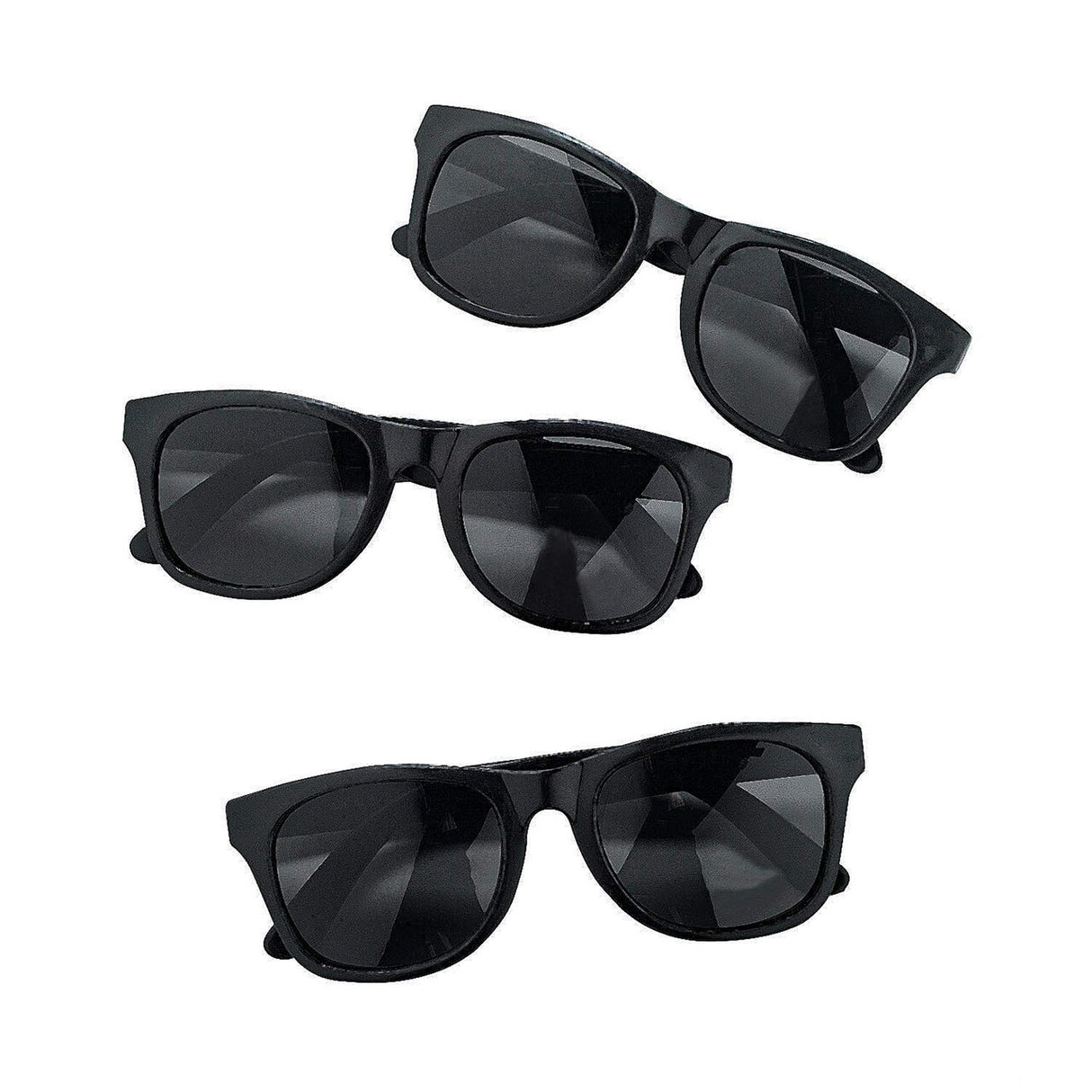 5 1/2" Adults Black Plastic Nomad Sunglasses - 12 Pc.
