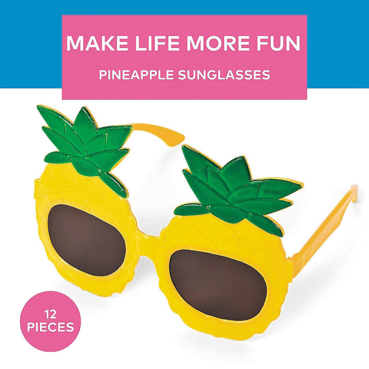 Pineapple Sunglasses - 12 Pc.
