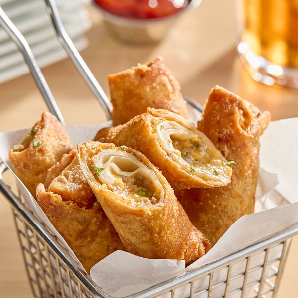 Finger Food Products Cheeseburger Log Egg Roll 2 oz. - 72/Case