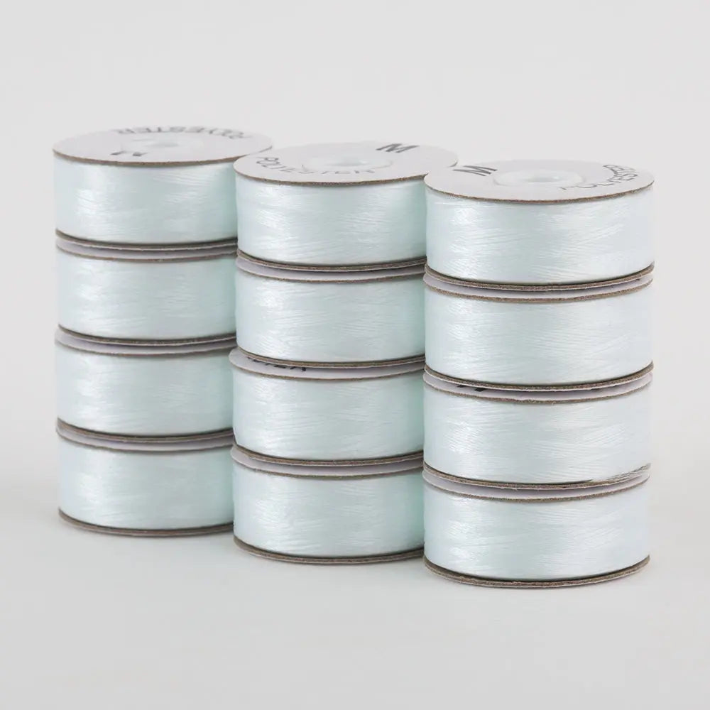 Poly Bobbins 621 Lace White M-Style 12 Pack