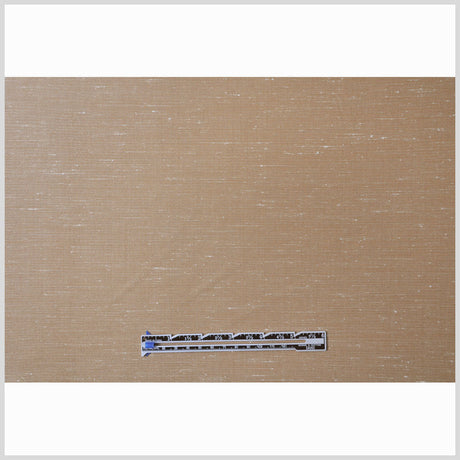 Italian Tan Stretch Silk-Wool Woven