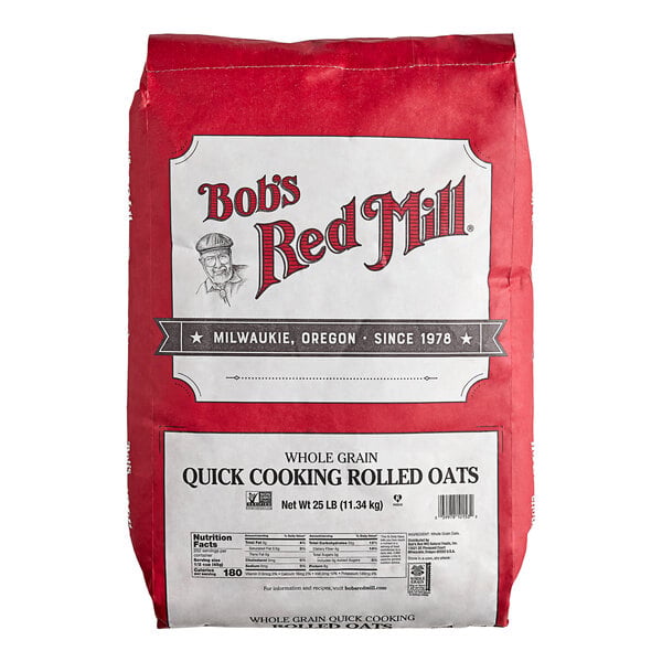 Bob's Red Mill 25 lb. Quick-Cooking Whole Grain Rolled Oats