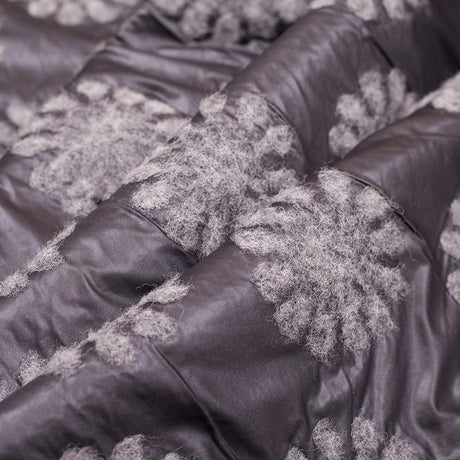 Italian Black/Gray Floral Novelty Wool Blend