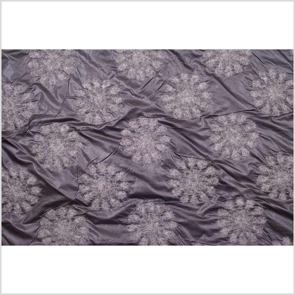 Italian Black/Gray Floral Novelty Wool Blend