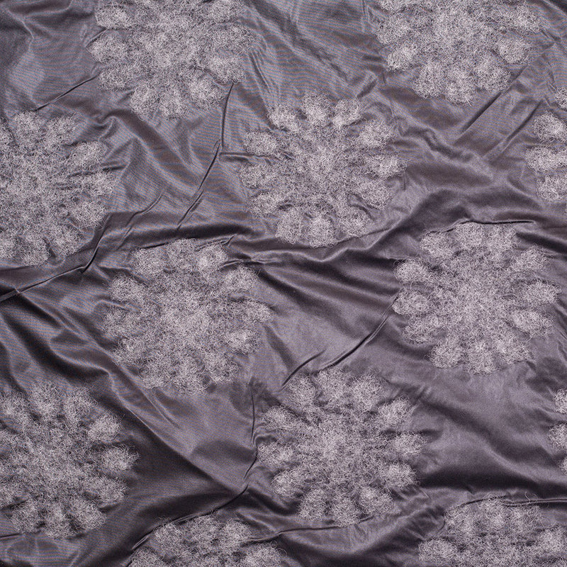 Italian Black/Gray Floral Novelty Wool Blend