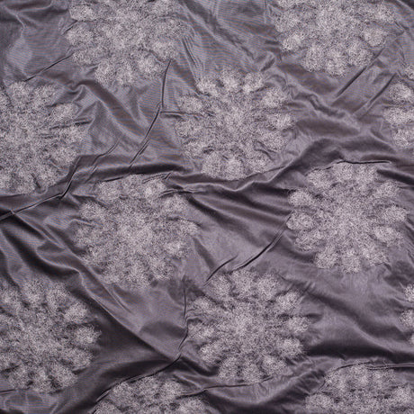 Italian Black/Gray Floral Novelty Wool Blend