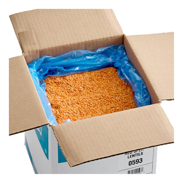 Dried Red Split Lentil Beans - 20 lb.