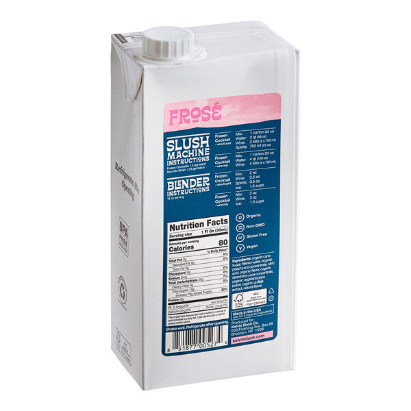 Kelvin Slush Co. Organic Frozen Frose Cocktail Mix 32 fl. oz. - 6/Case