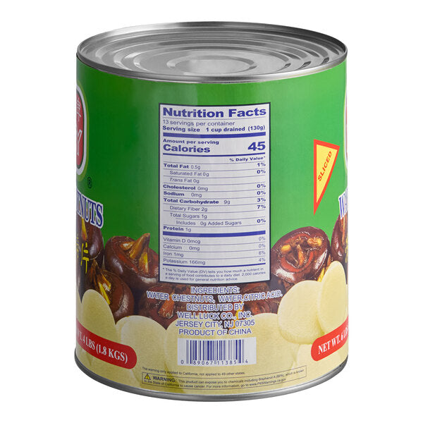 HUNSTY Sliced Water Chestnuts #10 Can - 6/Case