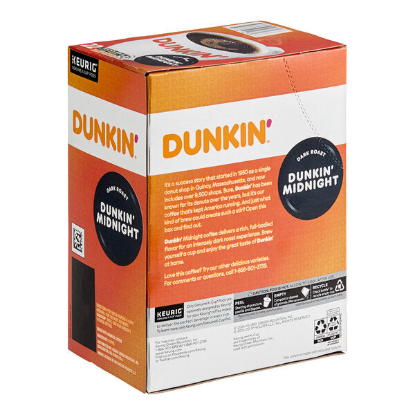 Dunkin' Midnight Coffee Single Serve Keurig® K-Cup® Pods - 88/Case