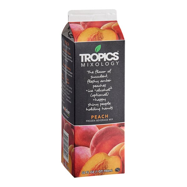 Tropics Mixology Peach Frozen Beverage Mix 32 fl. oz. - 12/Case