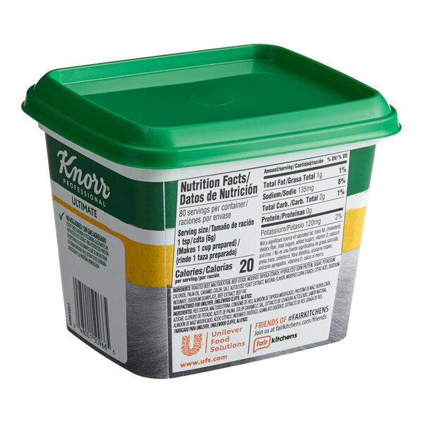 Knorr 1 lb. Ultimate Low Sodium Beef Bouillon Base - 6/Case