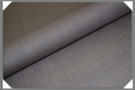Brown Glen Plaid Wool Fabric - Brown Glen Plaid, 58/60" Width