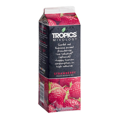 Tropics Mixology Strawberry Frozen Beverage Mix 32 fl. oz. - 12/Case
