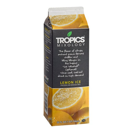 Tropics Mixology Lemon Ice Frozen Beverage Mix 32 fl. oz. - 12/Case