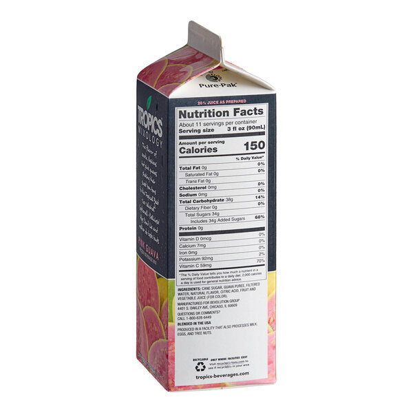 Tropics Mixology Pink Guava Frozen Beverage Mix 32 fl. oz. - 12/Case