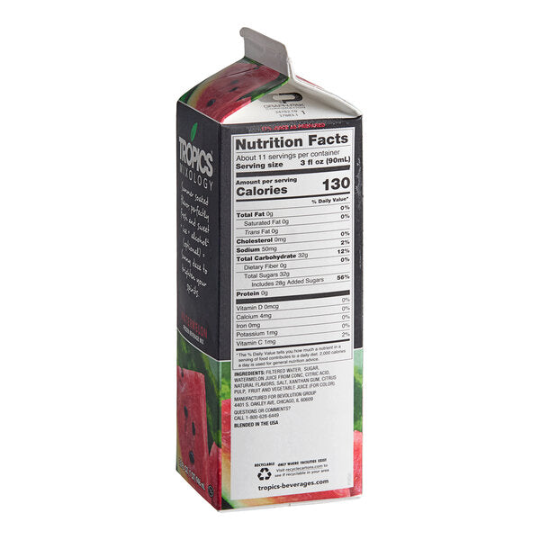 Tropics Mixology Watermelon Frozen Beverage Mix 32 fl. oz. - 12/Case