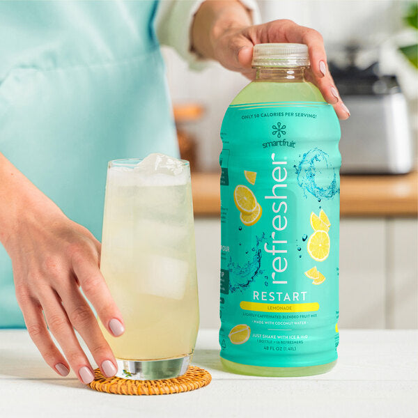 Smartfruit Restart Lemonade Refresher Beverage 1:1 Concentrate 48 fl. oz. - 6/Case