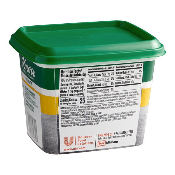 Knorr 1 lb. Ultimate Low Sodium Chicken Bouillon Base - 6/Case
