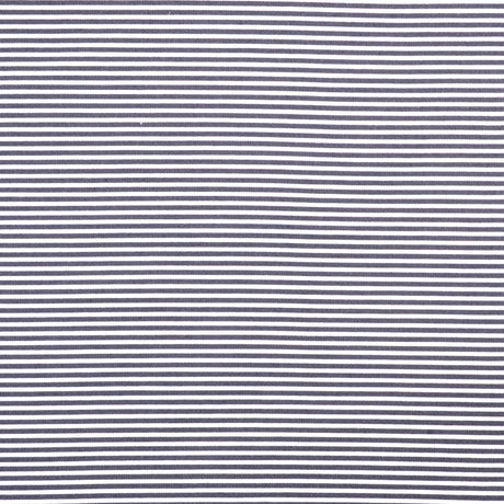 Italian Black Striped Cotton-Blended Woven