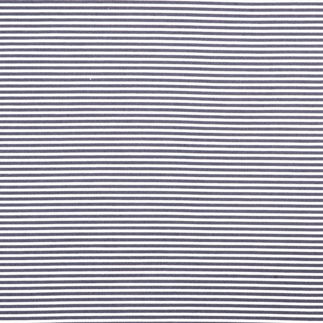 Italian Black Striped Cotton-Blended Woven