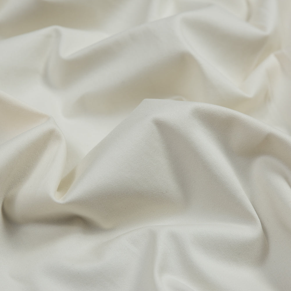 Ecru Stretch Cotton Twill