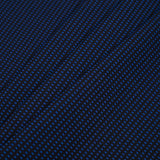 Geometric Black and Blue Blended Cotton Woven