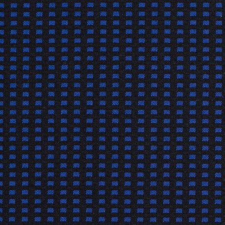 Geometric Black and Blue Blended Cotton Woven