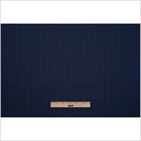 Geometric Black and Blue Blended Cotton Woven