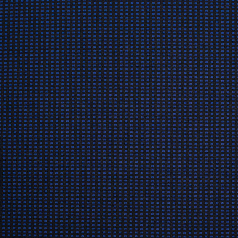 Geometric Black and Blue Blended Cotton Woven