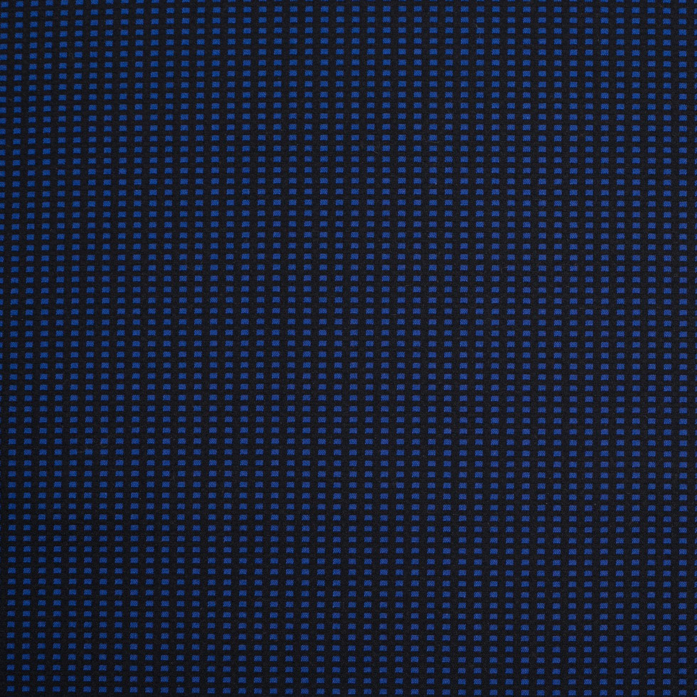 Geometric Black and Blue Blended Cotton Woven