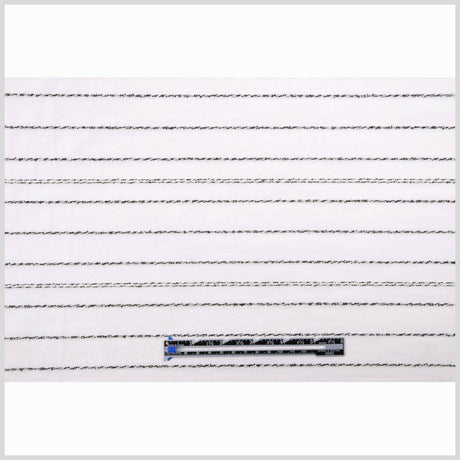 Italian Semi-Sheer White Striped Cotton-Blended Woven