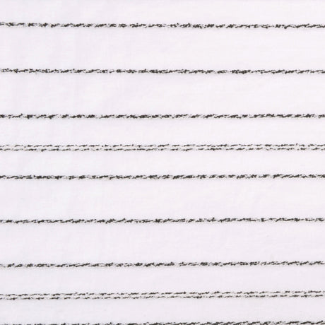 Italian Semi-Sheer White Striped Cotton-Blended Woven