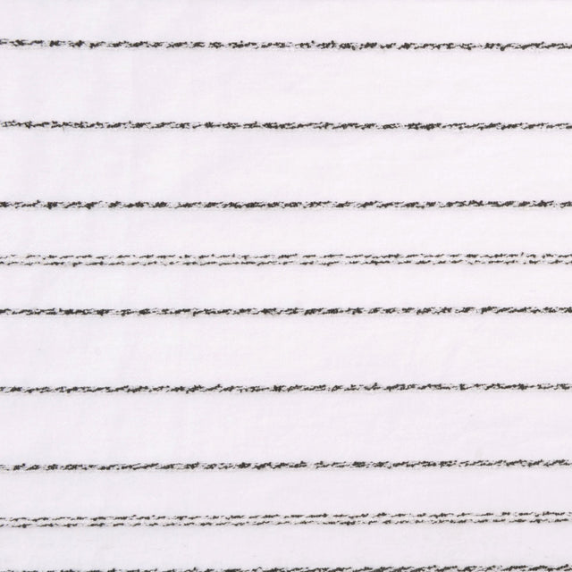 Italian Semi-Sheer White Striped Cotton-Blended Woven