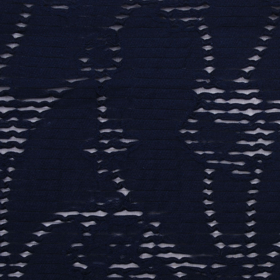 Navy Peekaboo Cotton Woven