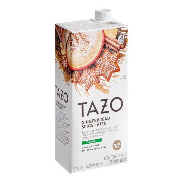 Tazo Decaf Gingerbread Spice Latte 1:1 Concentrate 32 fl. oz. - 6/Case