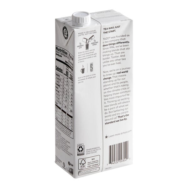 Tazo Decaf Gingerbread Spice Latte 1:1 Concentrate 32 fl. oz. - 6/Case