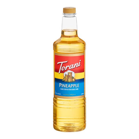 Torani Pineapple Flavoring / Fruit Syrup Plastic Bottle 1 Liter - 6/Case