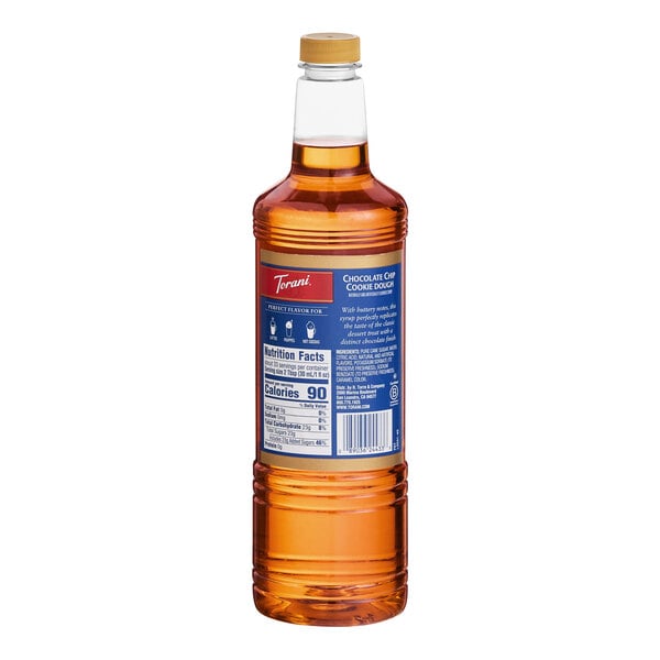 Torani Chocolate Chip Cookie Dough Flavoring Syrup Plastic Bottle 1 Liter - 6/Case