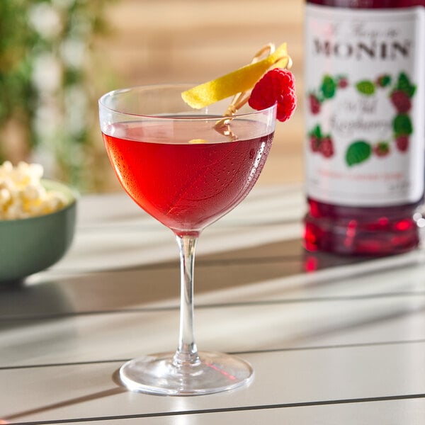 Monin Premium Wild Raspberry Flavoring Syrup 1 Liter - 4/Case