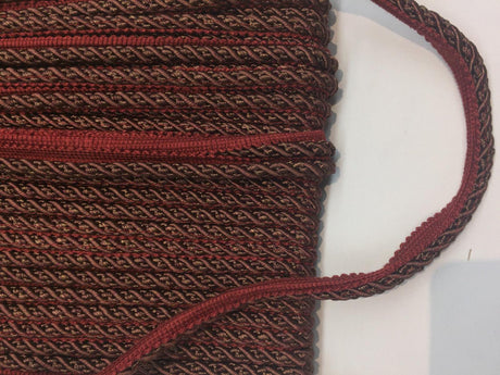 Purple Green With Red Trim Rope With Gimp Upholstery Trim Fabric - Purple Green With Red Trim, 3/4" Width (10 Yards)