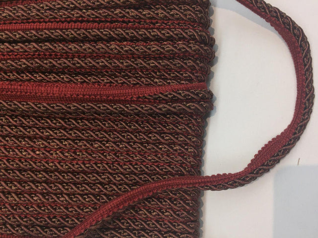 Purple Green With Red Trim Rope With Gimp Upholstery Trim Fabric - Purple Green With Red Trim, 3/4" Width (10 Yards)