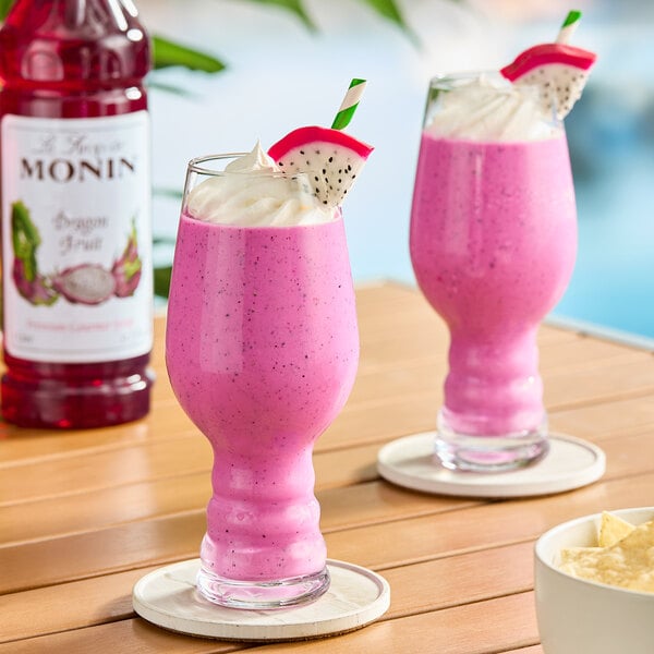 Monin Premium Dragon Fruit Flavoring Syrup 1 Liter - 4/Case