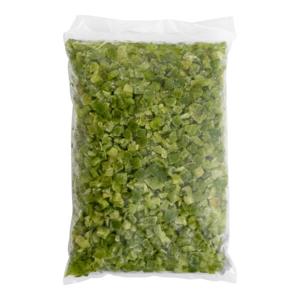 IQF Diced Green Peppers 2 lb. - 12/Case