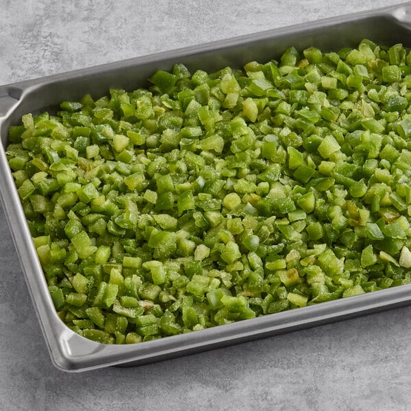 IQF Diced Green Peppers 2 lb. - 12/Case