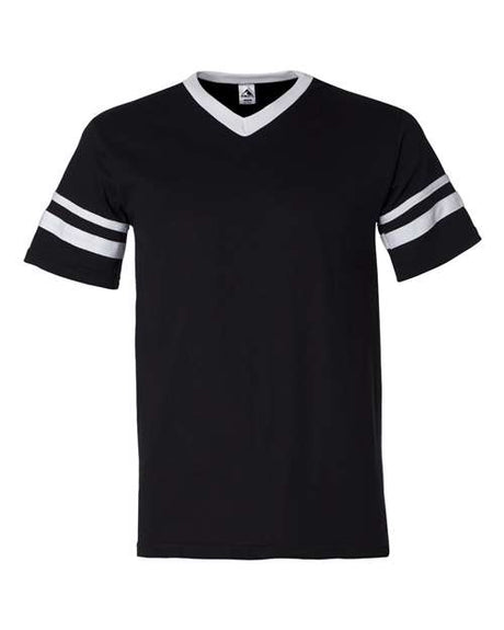 Augusta Sportswear V-Neck Jersey with Striped Sleeves