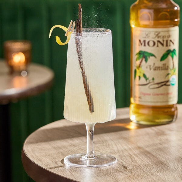 Monin Organic Vanilla Flavoring Syrup 750 mL - 6/Case