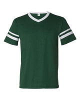 V-Neck Jersey with Striped Sleeves